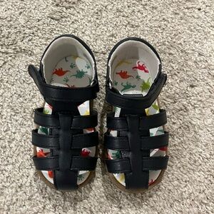 Wonder Nation Navy Blue Faux Leather Fisherman Sandals